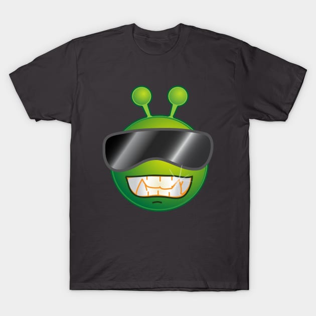 Funny Alien Monster ET Extraterrestrial Martian Green Man Emoji for Women, Men and Kids 2 T-Shirt by PatrioTEEism